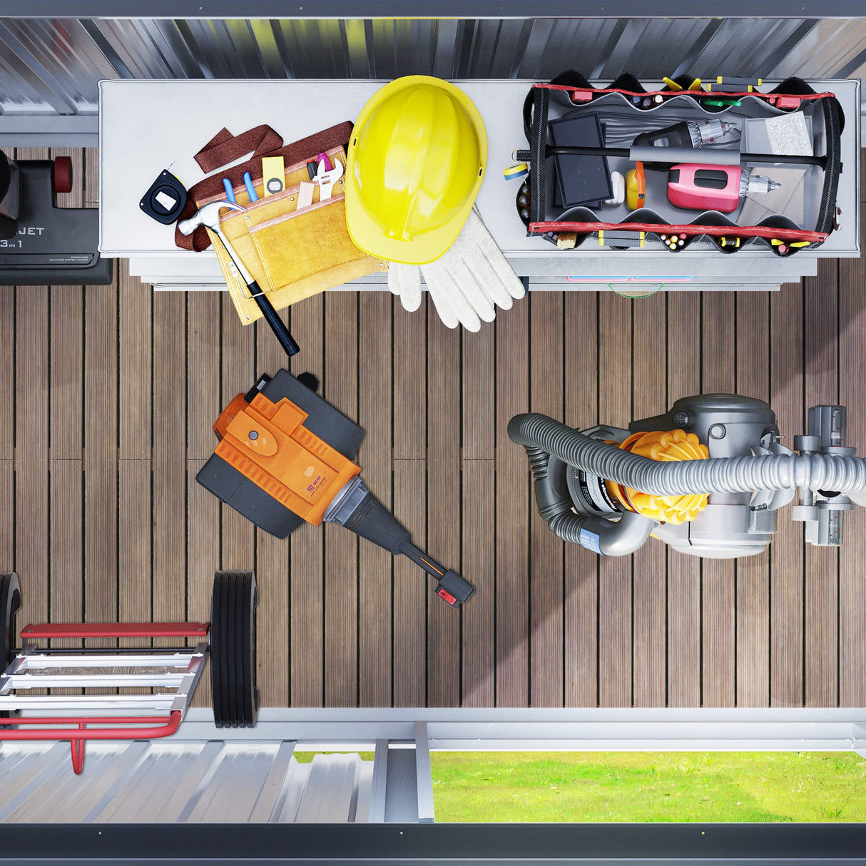 DWVO Outdoor Storage Shed 5 x 3FT, Heavy Duty Metal Tool Sheds Storage House with Lockable Door & Air Vent for Garden, Patio, Lawn to Store Bike, Garbage Can, Lawnmower, Dark Gray DWVO