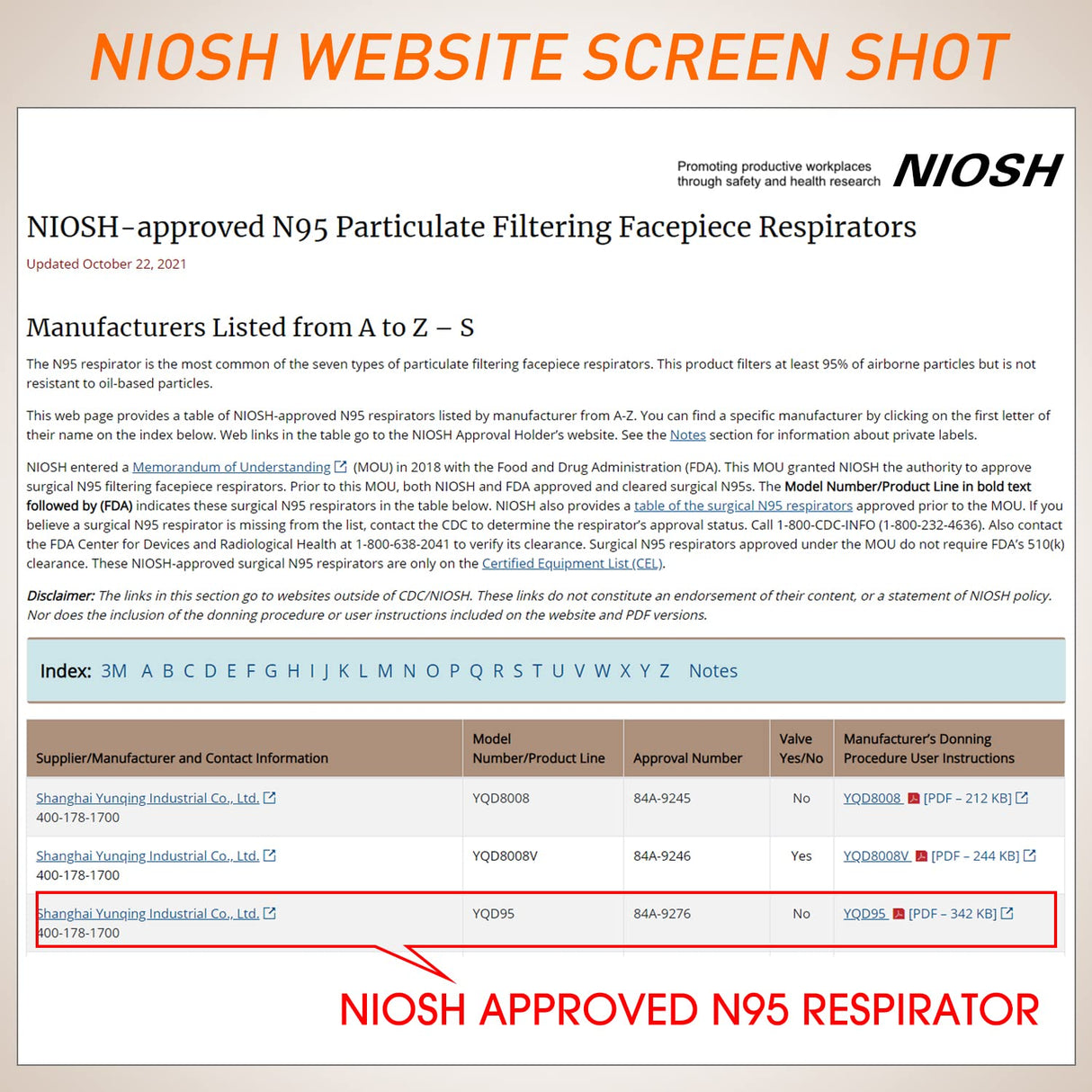 YQ YICHITA N95 Mask NIOSH Approved 25-Pack, Particulate Respirator N95 Face Masks Universal Fit - Individually Wrapped YQ YICHITA