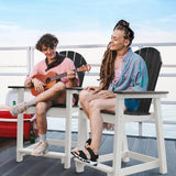 OTSUN Tall Adirondack Chairs, Outdoor Balcony Chair, Patio Bar Stool Chair with Widened Arms, High Back, Footrest, 400lbs, All-Weather Bar Height Chair for Garden, Yard, Backyard OTSUN