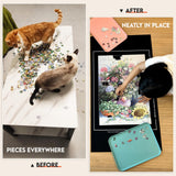 Nariolar Rubber and Felt Jigsaw Puzzle Mat Roll Up, Nariolar 47 x 26 Inch Portable Non-Slip Puzzle Roll-Up Mat for 500/1000/1500 Piece Jigsaw Puzzles, Pack of 2 Mats Nariolar