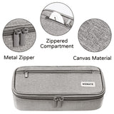 WEMATE Large Pencil Case Aesthetic,Big Capacity Canvas Pencil Pouch with Zipper, Pencil Case for Women & Men, Marker Pen Case,Portable Stationery Pencil Bag for Office Light Grey WEMATE