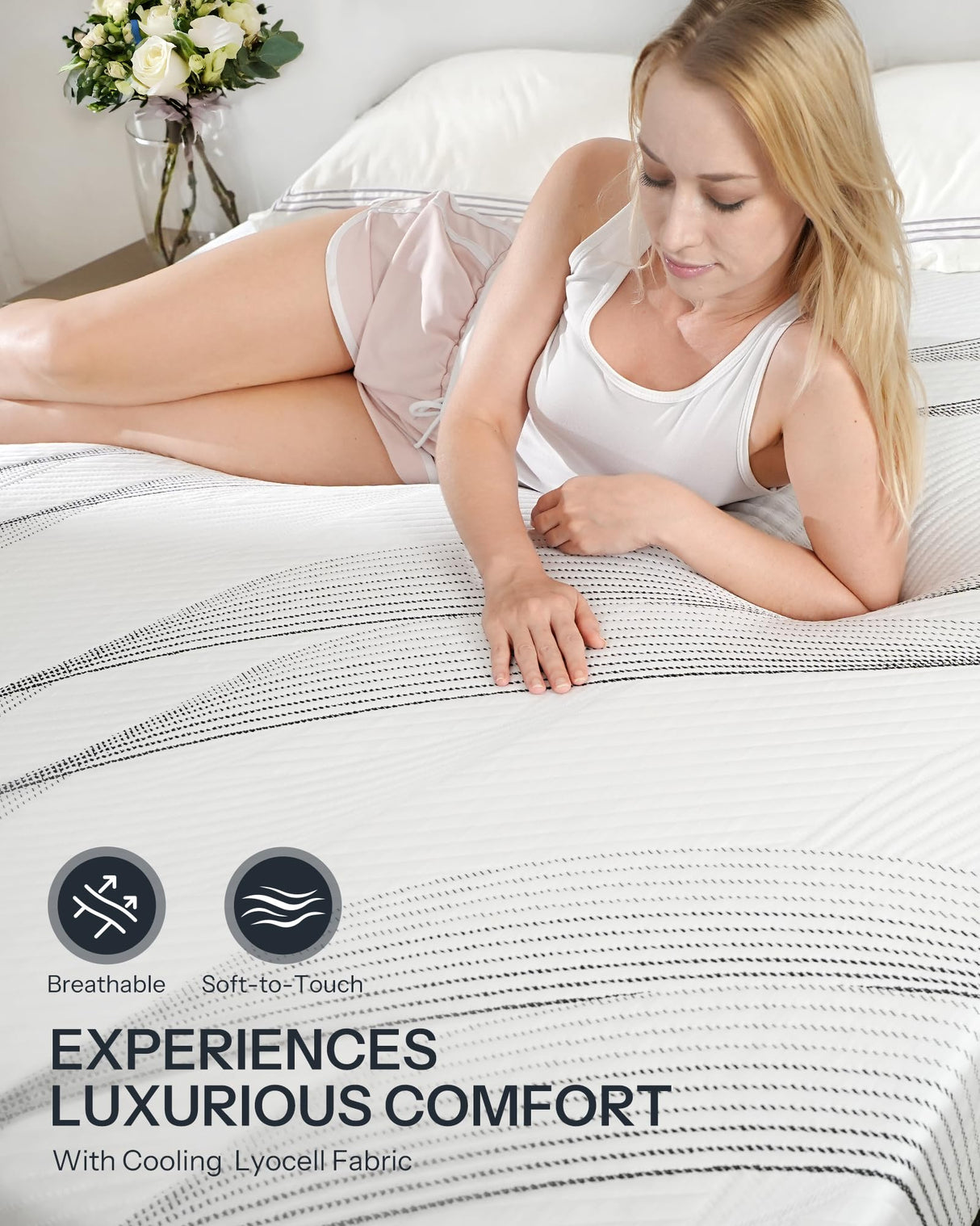 Life Balance Hybrid Twin Mattress 12 Inch, Made in USA, Medium, Individual Pocket Coils & Copper Gel Memory Foam， Hypoallergenic & Odorless, Motion Isolation & Pressure Relief, Mattress in a Box Life Balance