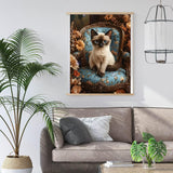 igoodom Diamond Art Kits for Adults, Cat Diamond Art Kits, Full Drill Round Cat Diamond Painting Kits, DIY Gem Art and Crafts for Home Wall Decor Gift 12x16inch igoodom