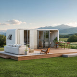 Walkmax Luxury modern prefab cabin - 19ft mobile capsule with bedroom, kitchen and bathroom, storm resistant prefab cabin -15 typhoon and 10 earthquake proof mobile cabin for travel and outdoor living WalkMax