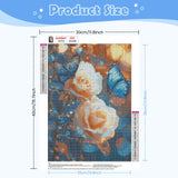 NEWENMO Rose Diamonds Painting Kits for Adults Beginner DIY 5D Flowers Diamond Art Paint with Round Diamonds, Full Drill Gem Art Butterfly Diamonds Painting for Craft Home Wall Decor 12x16Inch NEWENMO