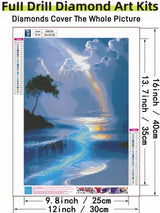 Rainbow Sky Diamond Art Kits for Adults, 5D Diamond Painting for Adult Beginners, DIY Full Drill Round Gem Painting Dot Art for Adults，Home Wall Decor 11.8x15.7 Inch 5DDIYART