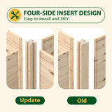 MUPATER 8x4x1.5 FT Wooden Raised Garden Bed, 43 Cubic Feet Outdoor Plant Box with Mortise & Tenon Design, Deep Raised Garden Bed for Herbs, Vegetables and Flowers, Garden, Natural Wood MUPATER