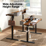 TRALT Electric Standing Desk 48 Inch Height with 2 Drawers-Adjustable Height Desk with Storage Shelf - Sit Stand Up Workstation (Rustic Brown, 48X24 Inches) TRALT