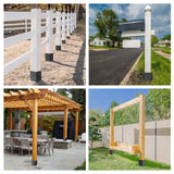 POSTYBAY 2 Pcs 4"x4" Fence Post Anchor Ground Spike 16"(Actual 3.6"x3.6") Heavy Duty Metal Fence Post Anchor with Black Powder-Coated for Deck,Fence,Porch,Railing,Mailbox POSTYBAY