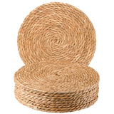 Round Woven Placemats 12 inch Set of 10 - Boho Rattan Placemats Natural Water Hyacinth Placemat, Farmhouse Weave Place Mats, Rustic Braided Wicker Table Mats for Dining Table,Home,Wedding Dimpola