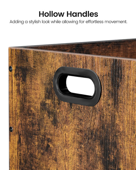 CHOEZON Vinyl Record Storage Crate, Record Storage Holder, Vintage Wood File Storage Organizer, Cube Photo Album Storage Box, for Albums, Files, Photo Albums, Rustic Brown MCW01FG CHOEZON