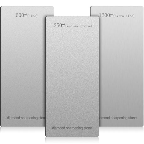 3 Pieces Diamond Sharpening Stone Diamond Knife Sharpener Plate Honing Whetstone for Kitchen Sharpening Dull, Blunt or Tired Edges (250/600/ 1200 Grit) Zhehao
