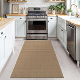 KOZYFLY Boho Rugs for Entryway 3x5 ft Washable Area Rug Non Slip Rubber Backed Entry Rug Woven Indoor Door Mat Cotton Kitchen Rugs Floor Carpet for Entryway, Foyer, Backdoor, Tan/Orange/Brown KOZYFLY