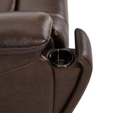 Watson & Whitely Genuine Leather Power Recliner Chair for Adults, Wall Hugger Recliner with Power Headrest, Cup Holders & Charging Ports, Electric Reclining Chairs for Living Room, RV, Dark Brown Watson & Whitely