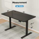 MOUNTUP Height Adjustable Electric Standing Desk Whole-Piece, 48 x 24 Inches Quick Assembly Sit Stand Desk, Stand Up Desk with Memory Controller, MOUNTUP