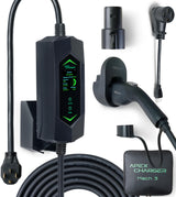 MACH 3 Fast 40 Amp Level 1&2 Portable EV Charger, Electric Vehicle Charging Station, 120-240V NEMA 14-50 w/ 5-15 Adapter. SAE J1772 car Connector & Tesla mobile NACS, Outdoor EVSE, 25ft Cable w/holder ApexCharger