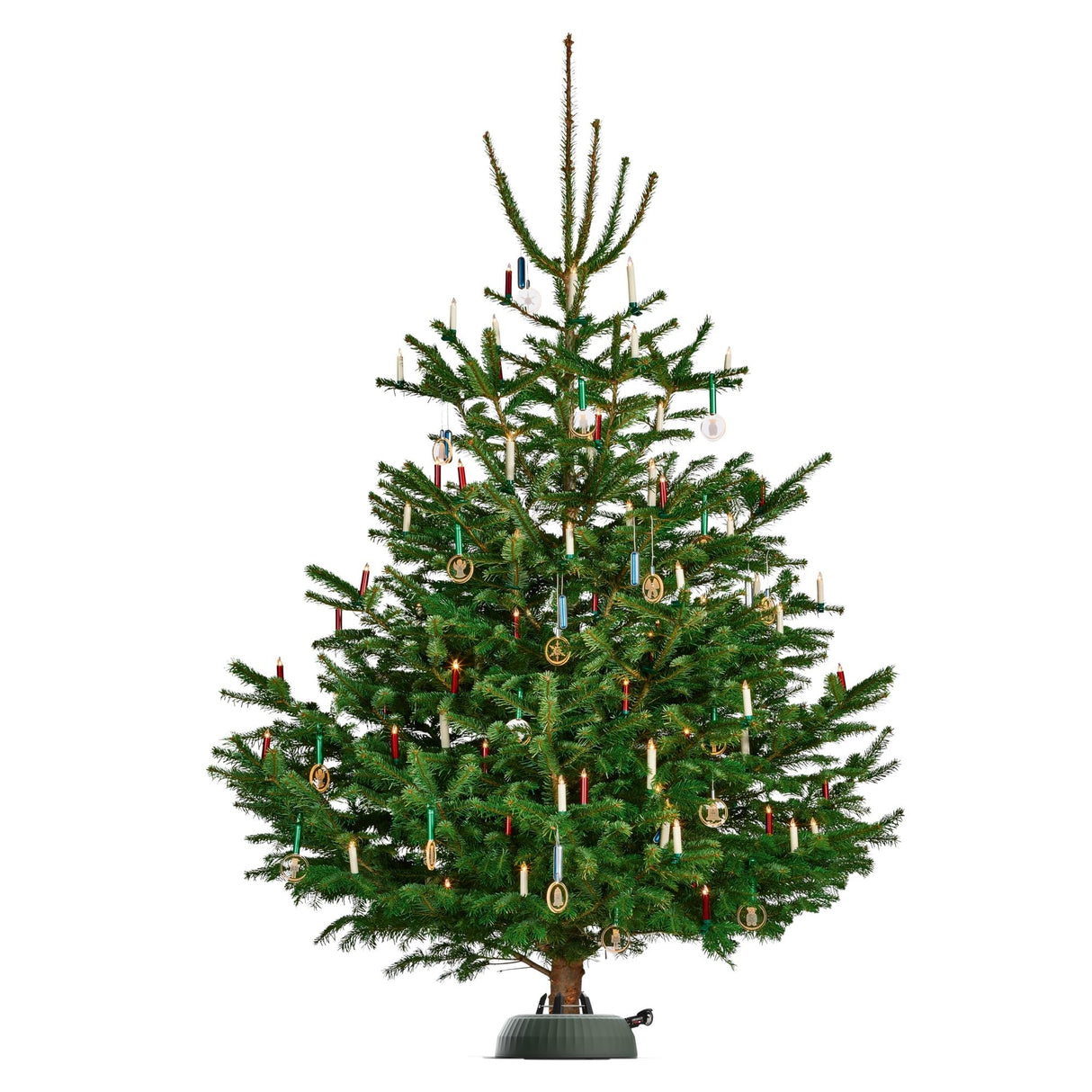 Krinner Christmas Tree X-12 Deluxe - Green Tree Stand - Original Single Cable Operation, Holds up to 12 ft Live Trees - Foot Pedal Setup & Water Reservoir with Level Indicator - German Made Krinner