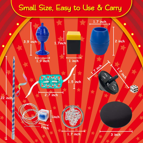 Heyzeibo Magic Kit for Kids - Magic Tricks Games Toy for Girls & Boys, Magician Pretend Play Dress Up Set with Magic Props & More Magic Tricks, Instruction Manual, for Beginners Toddlers Heyzeibo