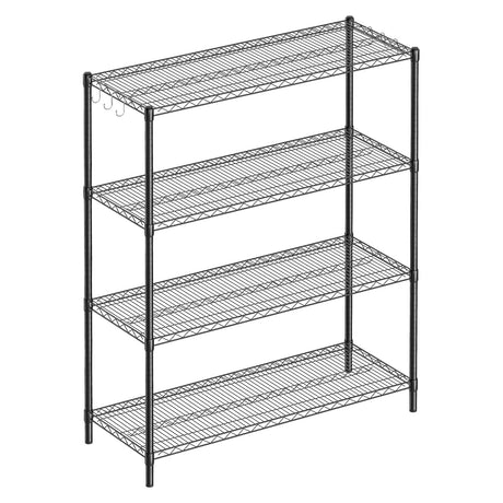 Guan River 4-Shelf Adjustable Metal Shelf Wire Shelving Unit Heavy Duty Storage Rack Display Shelf for Office,Kitchen,Bedroom,Bathroom,Laundry,Pantry Basement,Garage(Black,48" L x 18" W x 62" H) Guan River