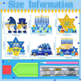 Zonon 6 Pcs Hanukkah Diamond Art Painting Hanging Sign Set Hanukkah Star Diamond Art Adults 5d DIY Craft Acrylic Pendant Ornaments Kits for Home Wall Door Window Decor Zonon
