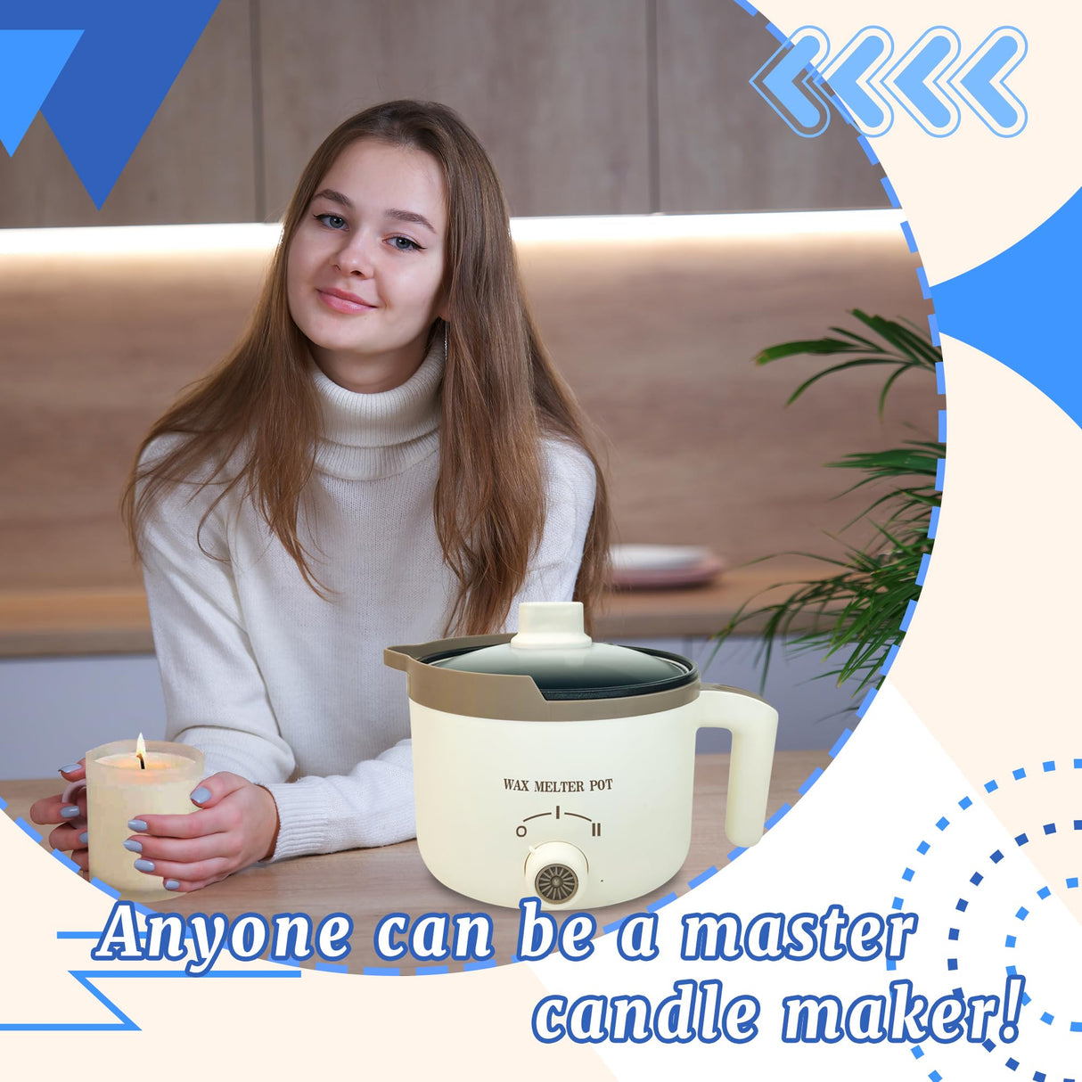 KQU Electric Wax Melting Pot with Thermometer, Wax Melter for Candle Making with Spout, Small Candle Heater Pot for Adults（Coffee） KQU