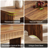 LITTLE TREE 55" Dining Table with 2 Benches, Dining Table Set for 4-6 People, Farmhouse Kitchen Table with Bench, Dining Room Table Set LITTLE TREE