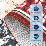 GarveeHome Christmas Washable Rug for Living Room, 6x9 Holiday Decor Area Rug for Bedroom Soft Low Pile Christmas Tree and Deer Rug Non Slip Throw Large Carpet for Dining Room Nursery, Red GarveeHome
