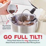 DASH Tilt-Head 3.5qt Stand Mixer 12 Speeds with Paddle, Dough Hook, and Whisk Attaachments - Cream DASH