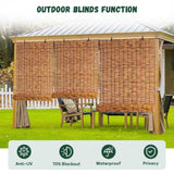 Outdoor Bamboo Roller Shades Blinds for Patio Waterproof Privacy Bamboo Roll Up Shade 70% Blackout Bamboo Blinds for Garden Porch Anti-UV Custom 20 26 38 46 62 70 72 79" Easy to Install Bamboo Curtain WQbhryllya