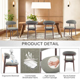 COLAMY Wooden Dining Chairs Set of 2, Modern Fabric Upholstered Kitchen Side Chairs, Farmhouse Dining Room Chair with Foot Pegs, Beige COLAMY