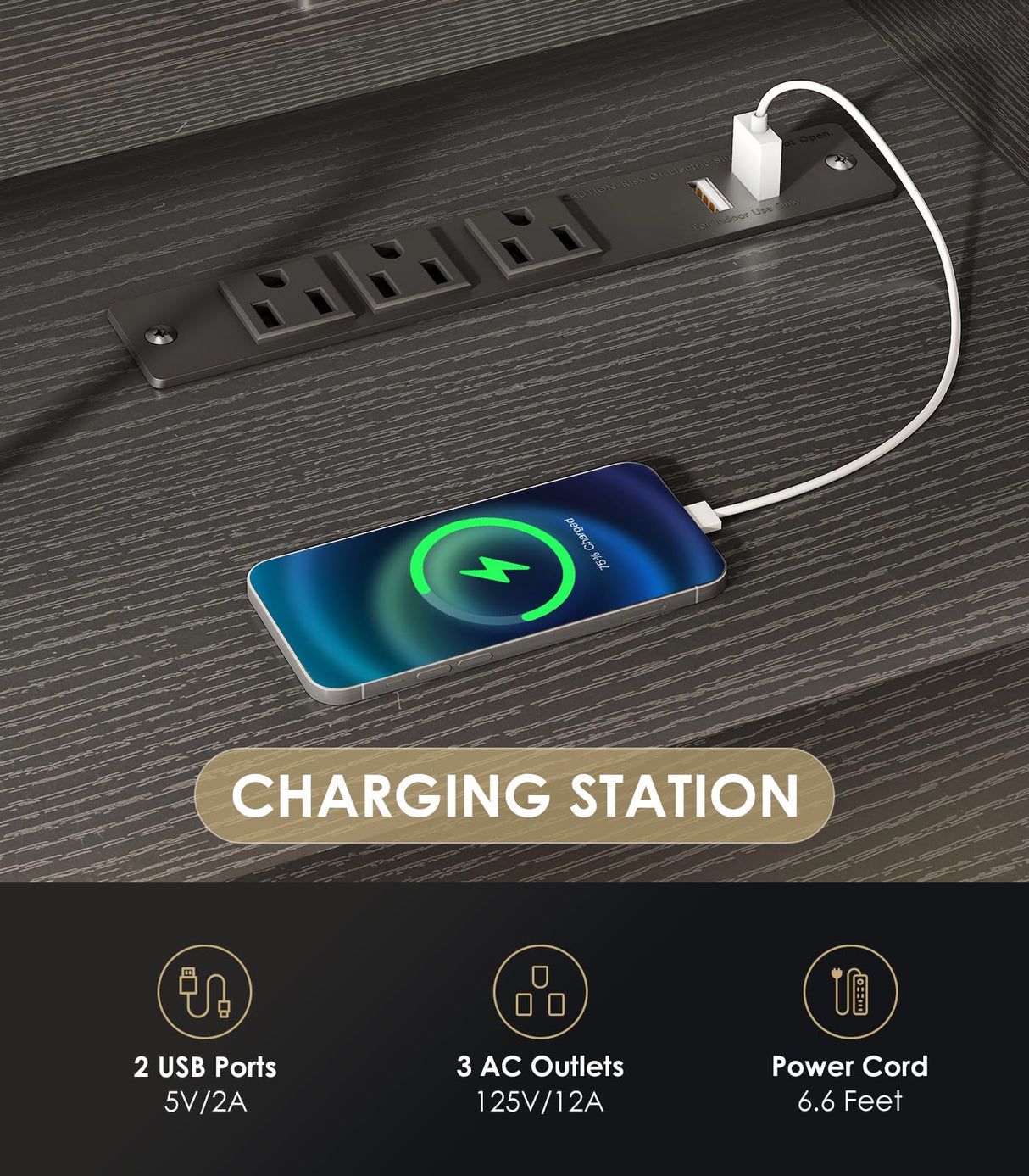 OffiGo U Shaped Electric Standing Desk with Keyboard Tray, 55 Inch Height Adjustable Desk with Power Outlets & LED Lights, Sit Stand Table with Monitor Stand for Home, Office, Black OffiGo