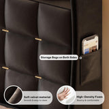 YITAHOME King Size Bed Frame with 4 Drawers and RGB LED Lights, Velvet Upholstered Platform Bed with Charging Station and Storage Headboard, No Box Spring Needed, Easy Assembly, Noise-Free, Grey YITAHOME