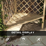 Outsunny 55" Garden Arch Bench, Wooden Trellis Park Bench for Outside with Slatted Seat, Lattice Backrest for Climbing Plants & Vines Outside On Lawn, Porch, Deck, Natural Outsunny