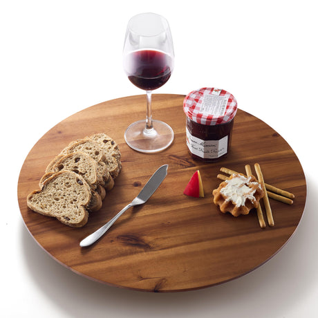 TIDITA 18" Acacia Wood Lazy Susan for Table Top - Wooden Turntable Serving Tray for Charcuterie Boards Cheese Board - Extra Large Round Lazy Susan Organizer - Kitchen Revolution for Countertop Tidita