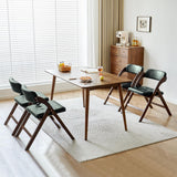 ALeesing Folding Chairs with Padded Seats, Wooden Folding Chairs Set of 2, 31" Stackable Folding Dining Chairs, Folding Extra Chair for Guests Kitchen, Bedroom, Living Room, Party Chairs, Green ALeesing