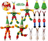 Tieshankao 16PCS Christmas Crafts for Kids - DIY Beads Ornaments Kits Include Nutcracker, Angel, Elf, Tree - Xmas Holiday Toys Gifts Stocking Stuffers Decor Party Decorations Supplies(Need Assembly) Tieshankao