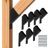 Iron Forge Tools 2x4 Pergola Brackets - 8 Pack Powdercoated Steel Corner Pergola Kit - 45 Degree Angle Bracket Angle Brace for DIY Installation - Hardware Kit and Accessories, Roof Gazebo Kits Iron Forge Tools