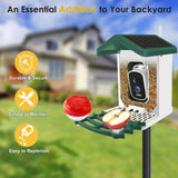 ImmSss Bird Feeder with Camera,Smart AI Identify Bird Species,Solar Hummingbird House Outdoor with 2.5K HD Cam,Live View,Instant Alerts,Capture Bird Video,Squirrel-Proof,Ideal Gift for Bird Lover ImmSss