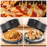 12" Electric Pizza Oven-Countertop Pizza Maker with Timer &Temperatures Control, Perfect for Pizzas/Pancake/Quesadillas/Cookies (black) HPPZITONG
