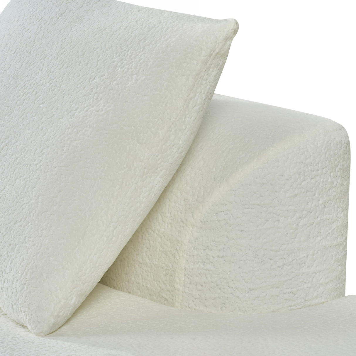 GDFStudio 116" Modern Curved Sectional Sofa with Chaise Lounge,Pearl Upholstered Fully Compressed Sponge Couch,2 Pcs Set,Right Hand Facing,Fully Assembled Lounge Seating for Living Room,Beige GDFStudio