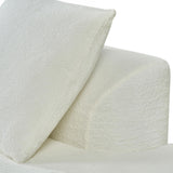 GDFStudio 116" Modern Curved Sectional Sofa with Chaise Lounge,Pearl Upholstered Fully Compressed Sponge Couch,2 Pcs Set,Right Hand Facing,Fully Assembled Lounge Seating for Living Room,Beige GDFStudio