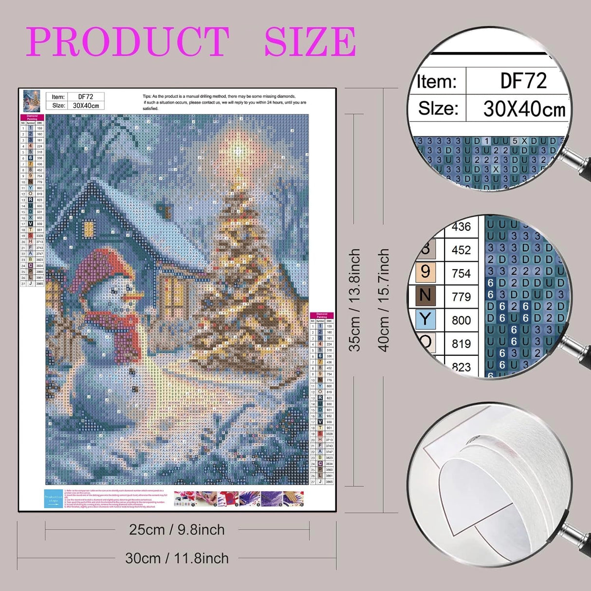 Diamond Art Kits for Adults Beginner, 5D Christmas Tree Diamond Painting Kits,Snowman Painting with Diamond,Full Round Drills Winter Gem Art for Christmas Wall Decor 12 x 16 in DIYDECORFUN