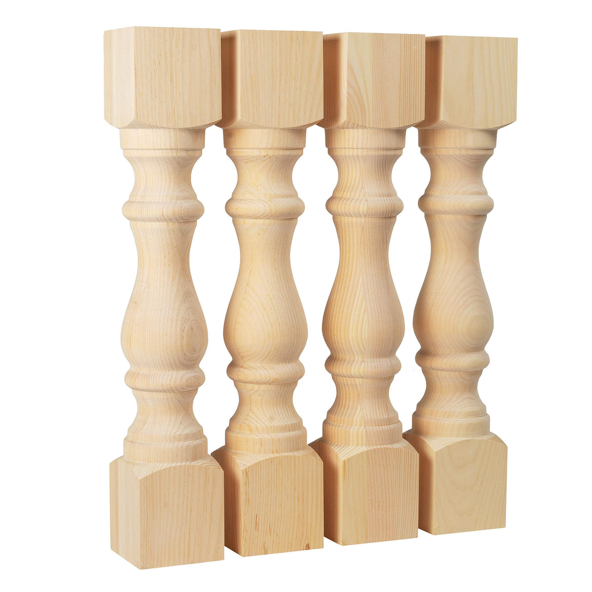 CAROLINA LEG CO. Monastery Farmhouse Dining Table Legs - Handmade in USA - Unfinished - DIY Furniture - Turned Legs - Set of 4 - Dimensions: 5" x 29" CAROLINA LEG CO.
