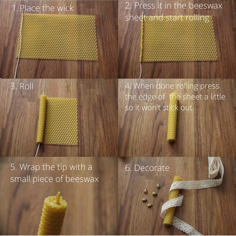 CraftersAvenue Beeswax Candle Making Kit - 16 Beeswax Sheets for Candle Making - Size 5 x 8 in - Make Your Own Rolled Candle - Candle Making Supplies - Beeswax Candle Making Set, yellow (16PBS) CraftersAvenue