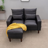 Panana 2 Seater with Ottoman Small Sofa Set, Sectional Sofa Loveseat with Ottoman for Small Space Living Room Apartment Panana