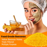 5LB Yellow Beeswax Pellets Food Grade Beeswax Triple Filtered Beeswax for Candle Making Beeswax Pastilles for DIY Creams Lotions Lip Balm Soap WuNa