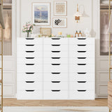 FACBOTALL Tall White Dresser, 8 Drawer Dresser with Groove Handles, White Tall Dressers, Modern Chest of Drawers with Large Storage Space for Home Office FACBOTALL