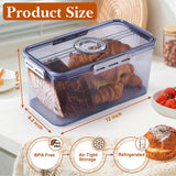 ANYPROLUS Bread Box for Homemade Bread, Bread Boxes for Kitchen Counter Airtight, Time Recording Bread Storage Container with Lid, Bread Containers Storage Airtight Loaf Bread Keeper, Grey ANYPROLUS