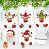 Barydat 5 Pcs Christmas Fence Peeker Decoration Peeking Garden Yard Decorations Outdoor Xmas DIY Cute Garden Fence Sign Ornament for Home Yard Sign Art Patio Holiday Decor(Santa and Elk) Barydat