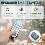 YITAHOME 7.5FT Prelit Slim Fraser Grande Christmas Tree with Remote Control, Artificial Hinged Drooping Pencil Prelit Holiday Christmas Tree w/ 2199 Mixed PE & PVC Tips, 400 Lights & 11 Light Modes YITAHOME